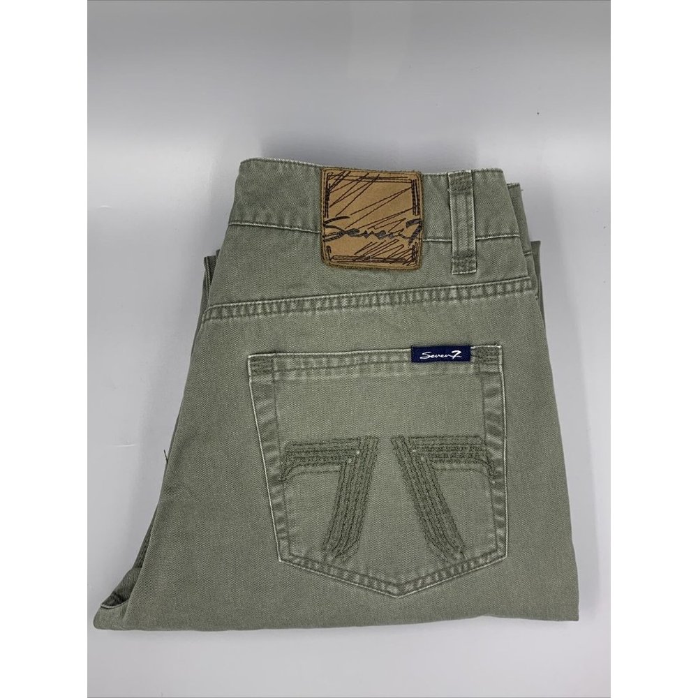 Seven7 Premium Pants 32X33 Forest Green Straight Fit 100% Cotton